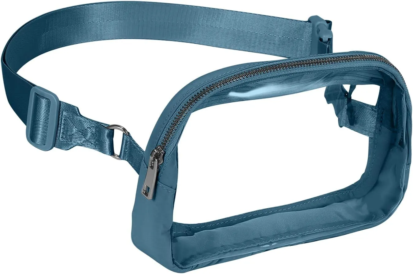 INTINI Clear Fanny Pack for Stadium Events – Small, Plus size Waist Transparent Belt Bag Sports, Concerts, and Festivals (Blue)