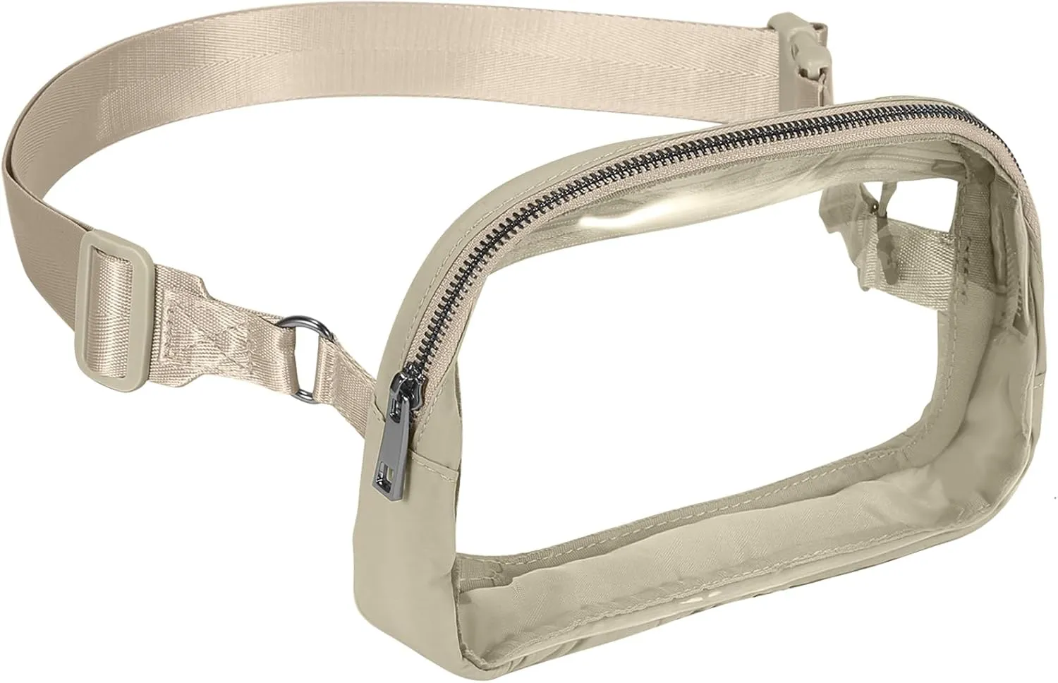 INTINI Clear Fanny Pack for Stadium Events – Small, Plus size Waist Transparent Belt Bag Sports, Concerts, and Festivals Khaki