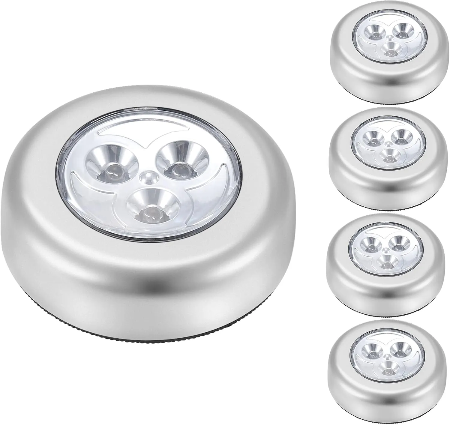IPOW 5 Pack LED Battery-Powered Wireless Night Light Stick Tap Touch Lamp Stick-on Push Light for Closets, Cabinets, Counters, or Utility Rooms,Cordless Touch Light,Batteris Not Included.