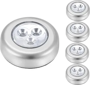 IPOW 5 Pack LED Battery-Powered Wireless Night Light Stick Tap Touch Lamp Stick-on Push Light for Closets, Cabinets, Counters, or Utility Rooms,Cordless Touch Light,Batteris Not Included.