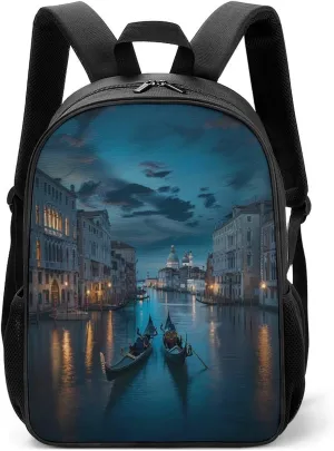 Italy Venice Grand Canal At Night Backpack Carry on Backpack Travel Laptop Backpack Casual Daypack for Weekender Business