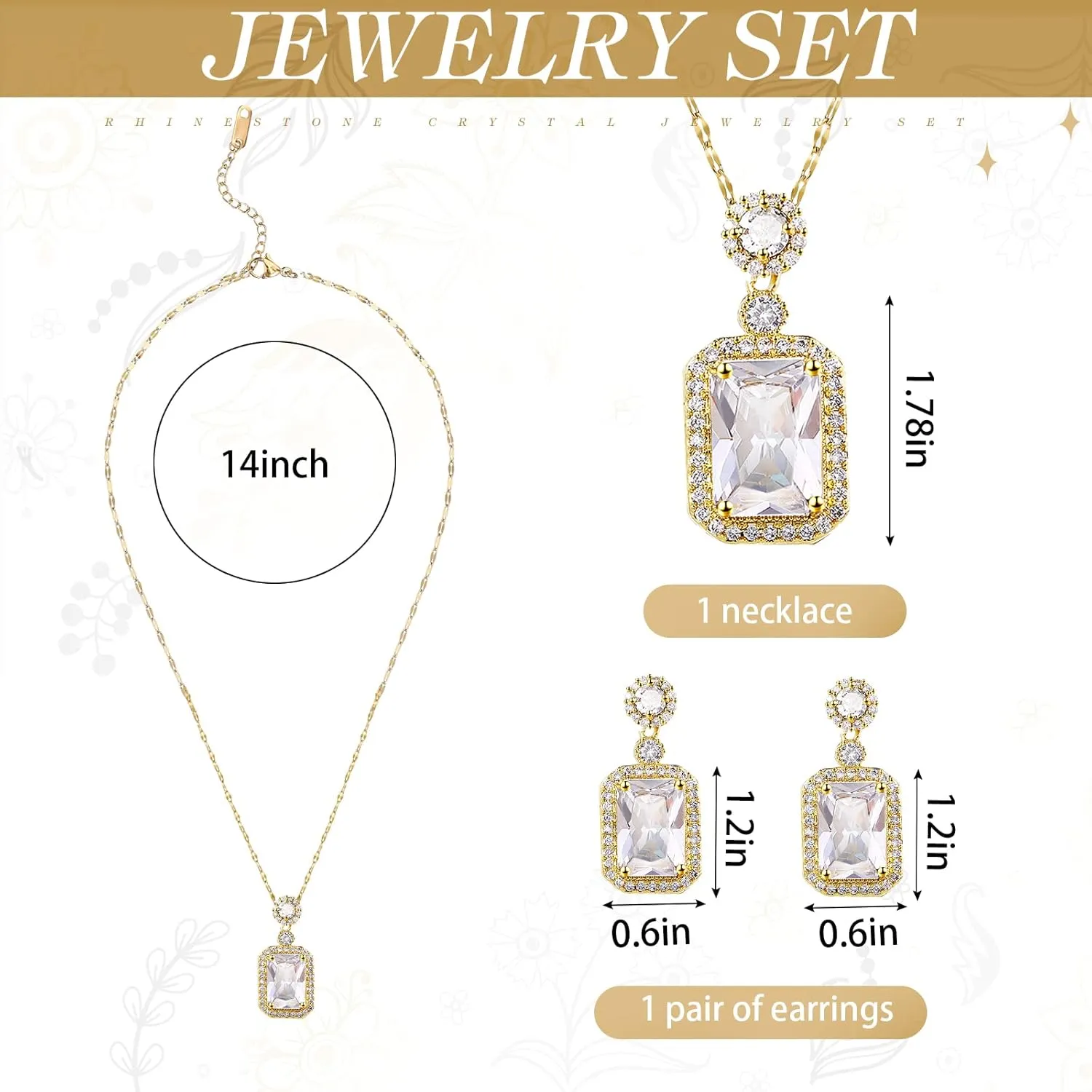 Jadive 3 Pcs Clutch Purses for Women Handbag Evening Purses Bag for Wedding Vintage Banquet Handbag Earrings Necklace Set