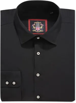 JANEO BRITISH APPAREL Nos Tibi Serviat UK Co Mens Plain Long Sleeve Formal Dress Shirts,Regular Fit,Double & Single Cuff
