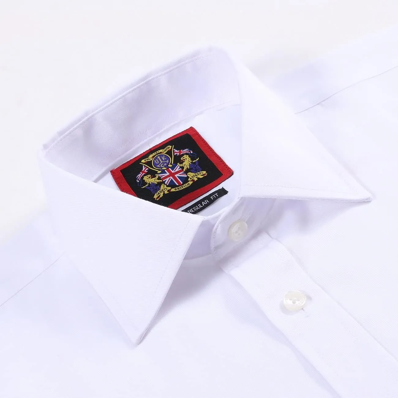 JANEO BRITISH APPAREL Nos Tibi Serviat UK Co Mens Plain Long Sleeve Formal Dress Shirts,Regular Fit,Double & Single Cuff