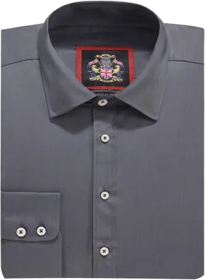 JANEO BRITISH APPAREL Nos Tibi Serviat UK Co Mens Plain Long Sleeve Formal Dress Shirts,Regular Fit,Double & Single Cuff