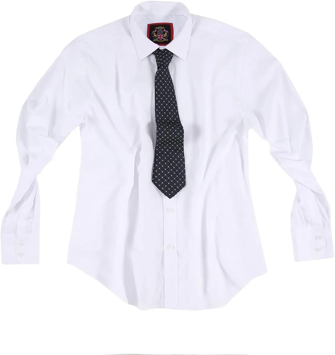 JANEO BRITISH APPAREL Nos Tibi Serviat UK Co Mens Plain Long Sleeve Formal Dress Shirts,Regular Fit,Double & Single Cuff