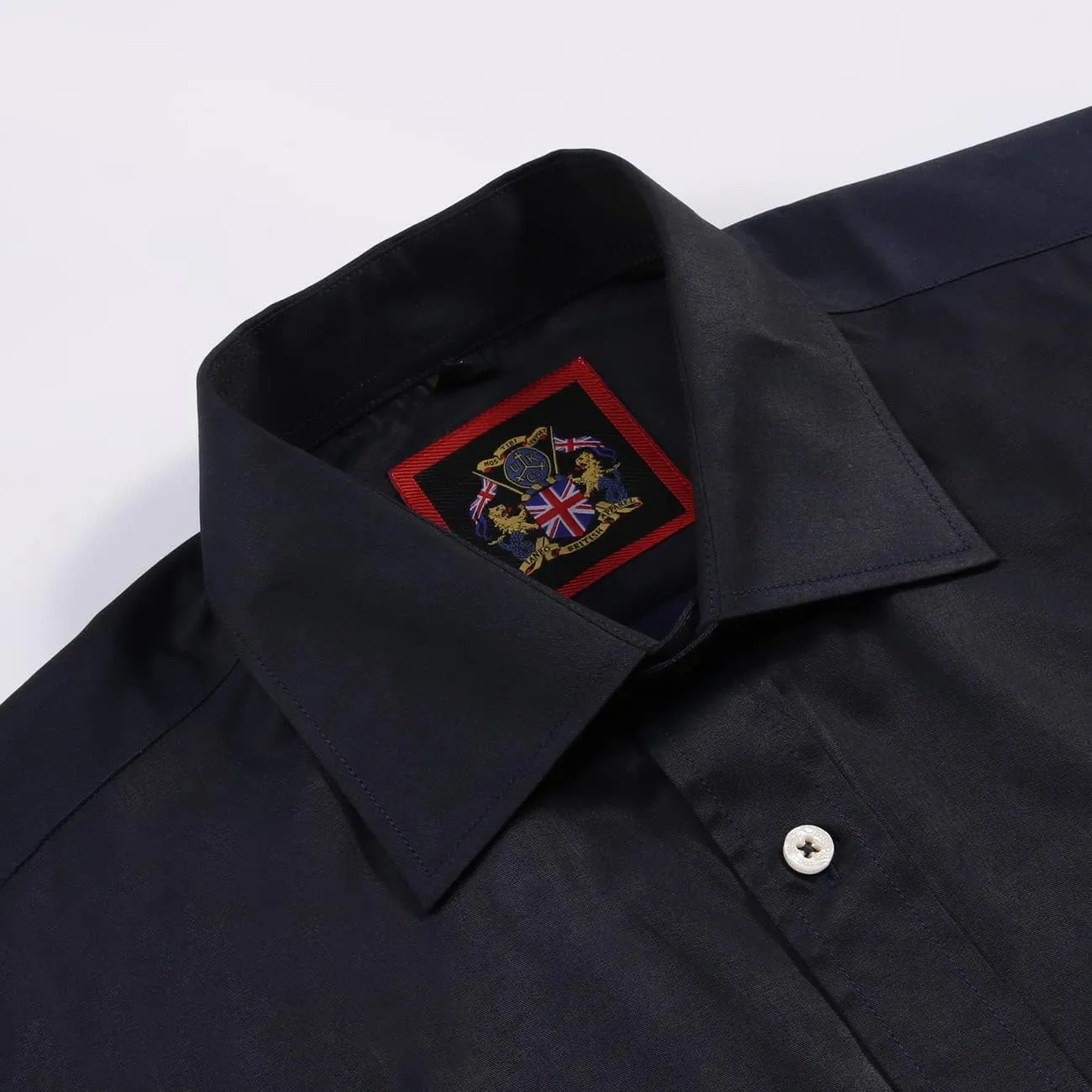 JANEO BRITISH APPAREL Nos Tibi Serviat UK Co Mens Plain Long Sleeve Formal Dress Shirts,Regular Fit,Double & Single Cuff