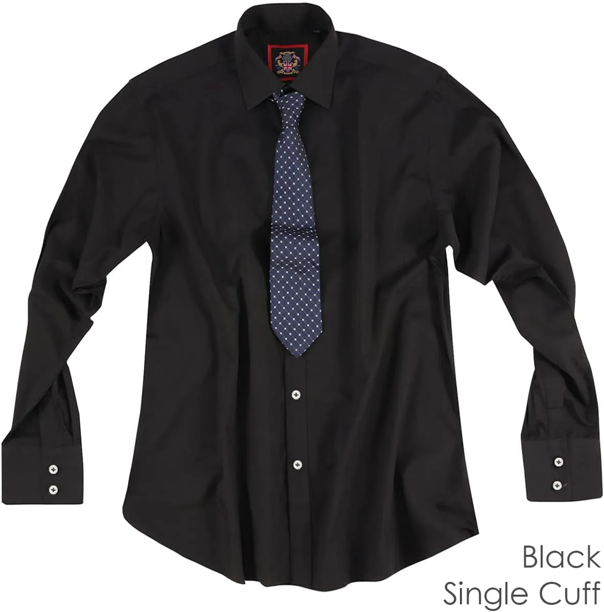 JANEO BRITISH APPAREL Nos Tibi Serviat UK Co Mens Plain Long Sleeve Formal Dress Shirts,Regular Fit,Double & Single Cuff