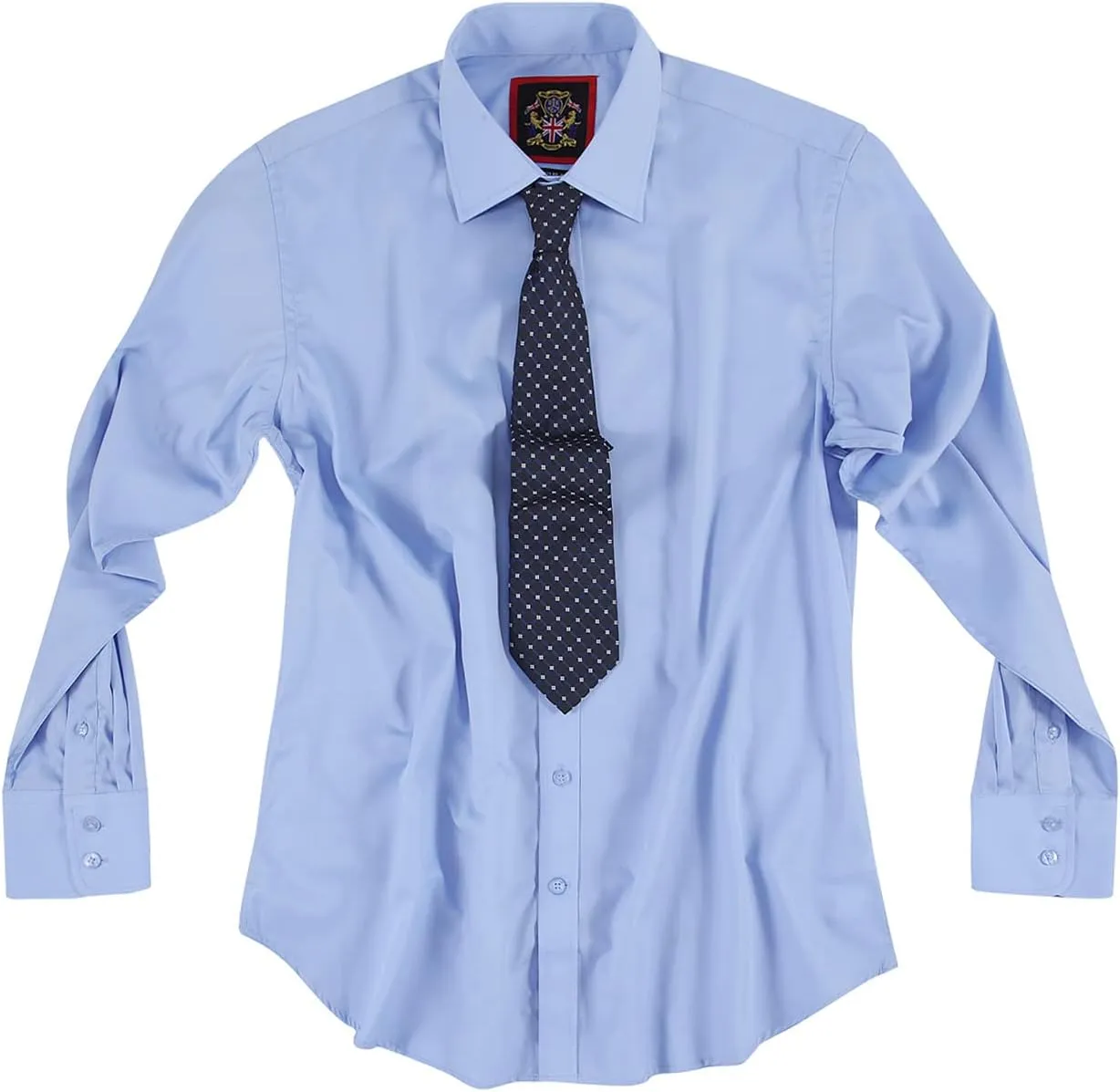 JANEO BRITISH APPAREL Nos Tibi Serviat UK Co Mens Plain Long Sleeve Formal Dress Shirts,Regular Fit,Double & Single Cuff