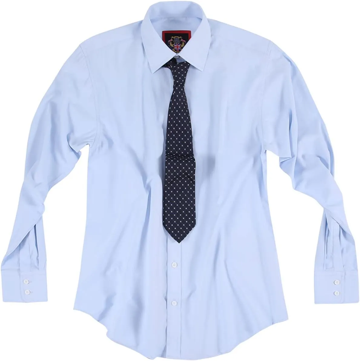 JANEO BRITISH APPAREL Nos Tibi Serviat UK Co Mens Plain Long Sleeve Formal Dress Shirts,Regular Fit,Double & Single Cuff