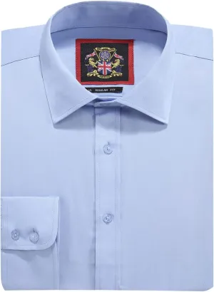 JANEO BRITISH APPAREL Nos Tibi Serviat UK Co Mens Plain Long Sleeve Formal Dress Shirts,Regular Fit,Double & Single Cuff