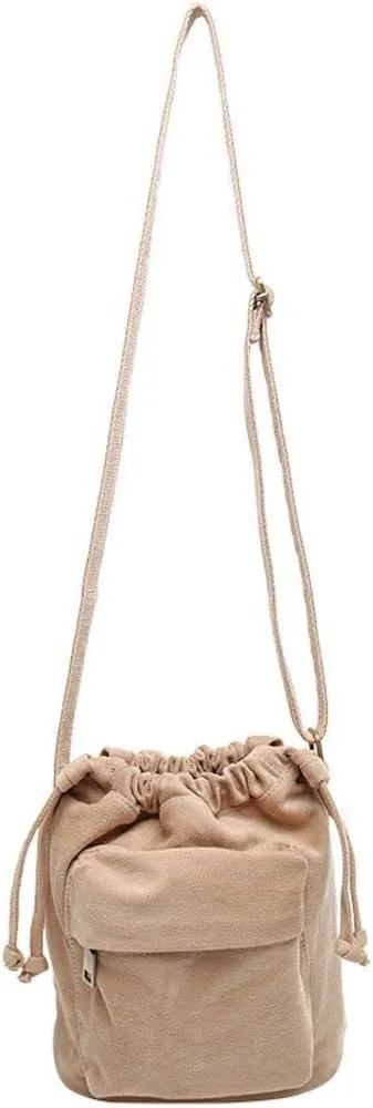Jeelow Small Canvas Crescent Tote Handbag Mini Crossbody Cellphone Sling Bag Purses With Adjustable Strap & Zipper