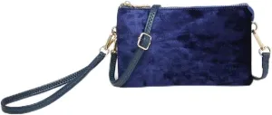 JEN & CO. Riley Velvet Crossbody Bag - Elegant Clutch Purse with Detachable Wristlet & Strap, Evening Purses for Women