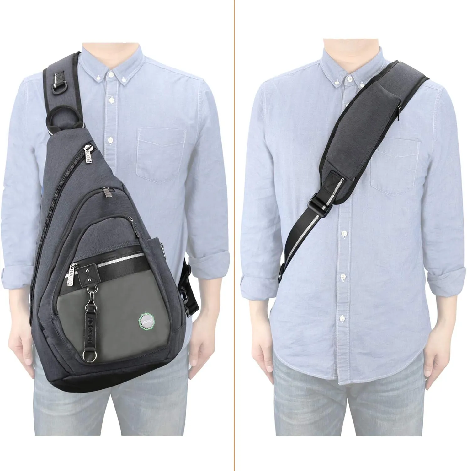 Jochui Sling Bag Backpack Pack 13" 14" Laptop Bag Satchel Travel Outdoor Festival Bag Gray