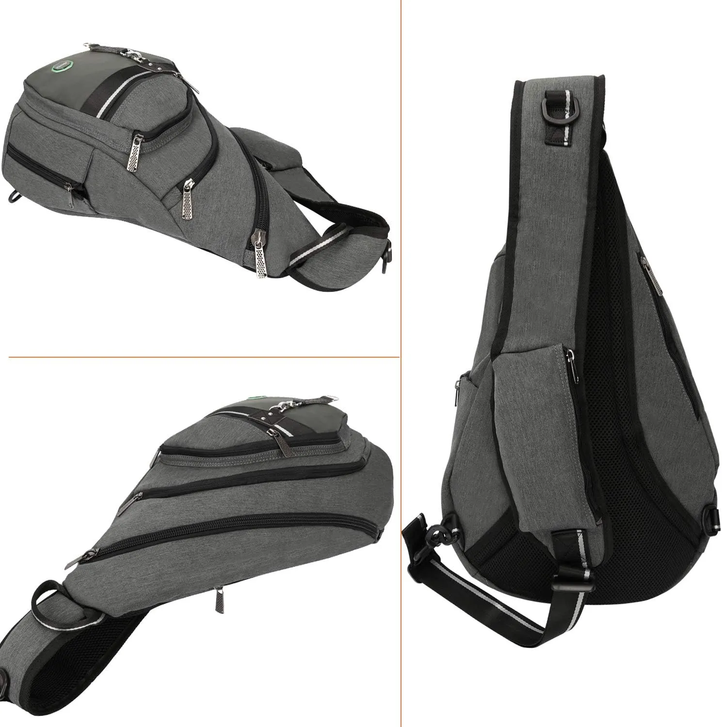 Jochui Sling Bag Backpack Pack 13" 14" Laptop Bag Satchel Travel Outdoor Festival Bag Gray