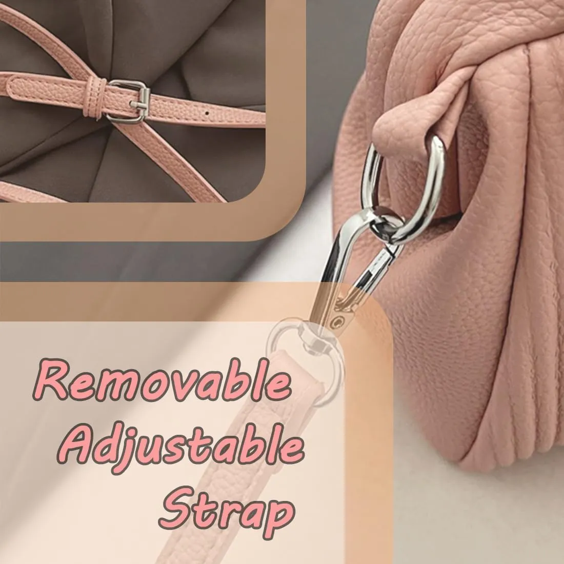 JYG Small Tote Bag for Women Spring PU Leather Shoulder Bag Kiss Lock Satchel Purse with Adjustable Strap