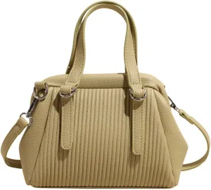 JYG Small Tote Bag for Women Spring PU Leather Shoulder Bag Kiss Lock Satchel Purse with Adjustable Strap