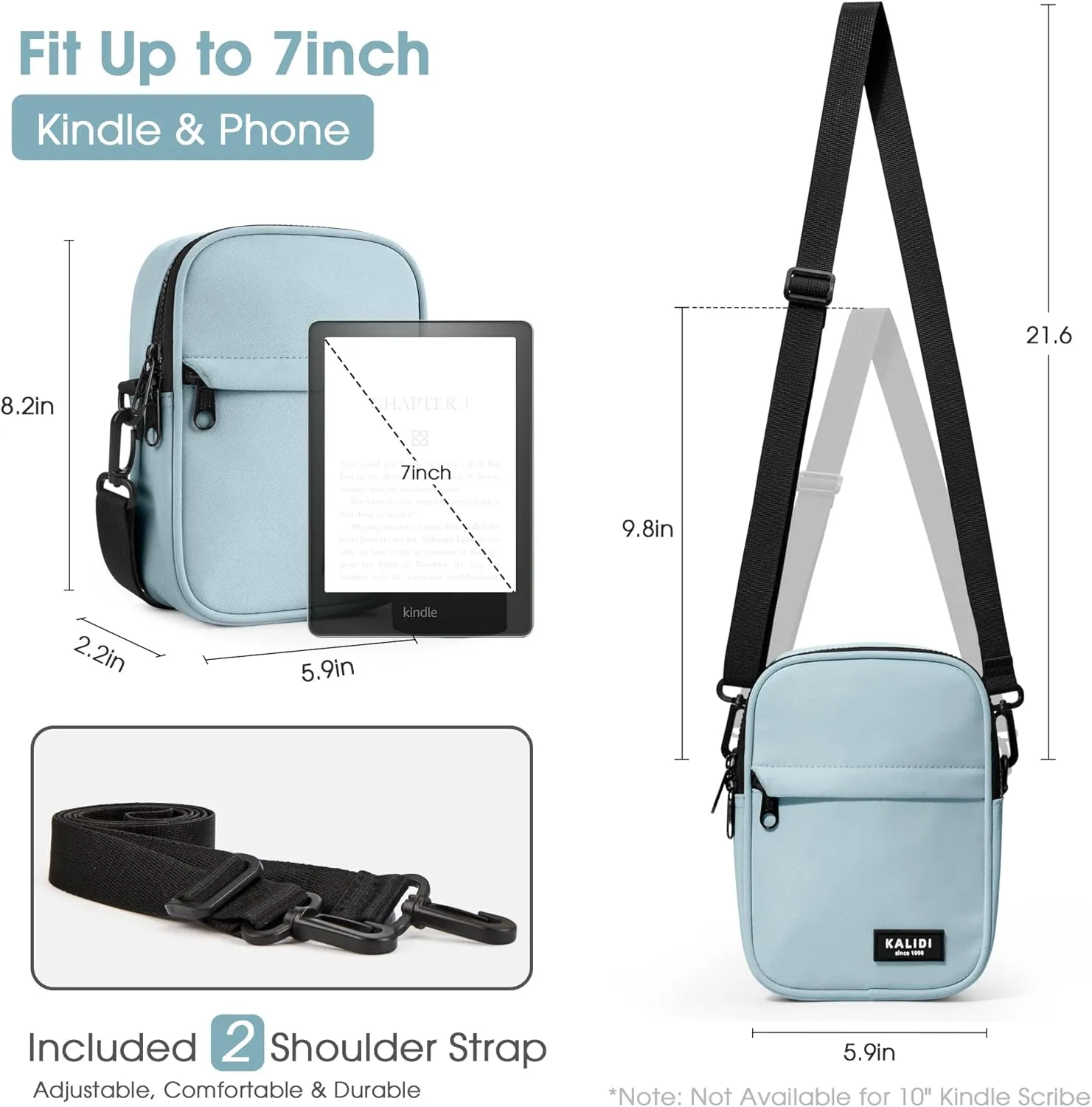 KALIDI Crossbody Sling Bag for Women Men Multi Position Small Purse Waist Fanny Pack with 2 Adjustable Strap