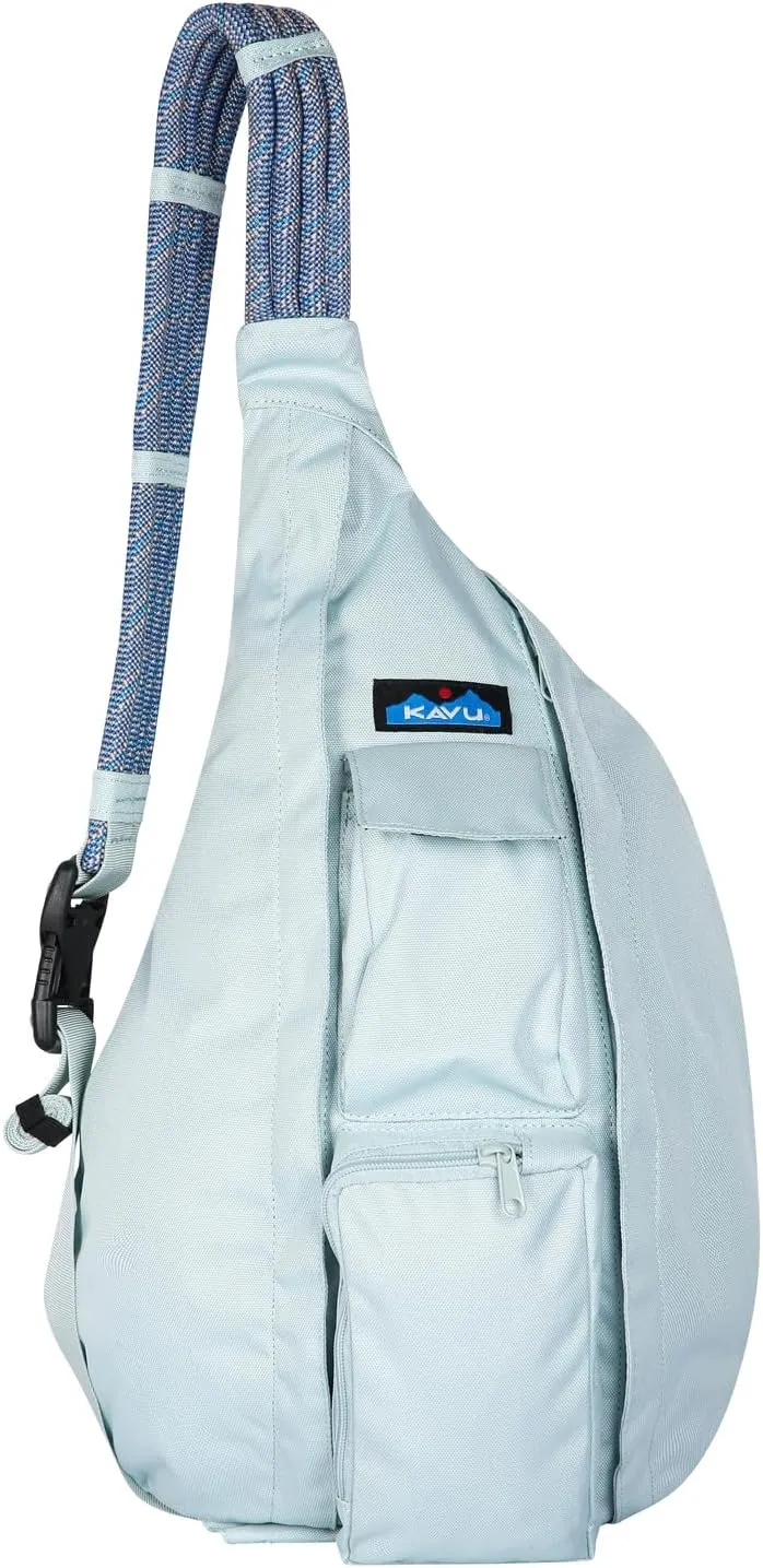 KAVU Original Rope Sling Bag with Adjustable Rope Shoulder Strap - Cool Aqua