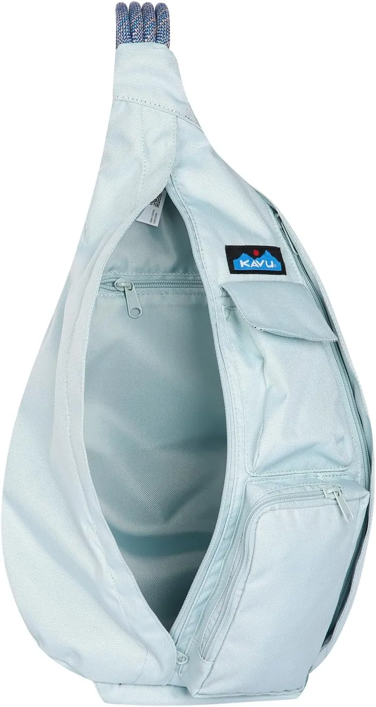KAVU Original Rope Sling Bag with Adjustable Rope Shoulder Strap - Cool Aqua