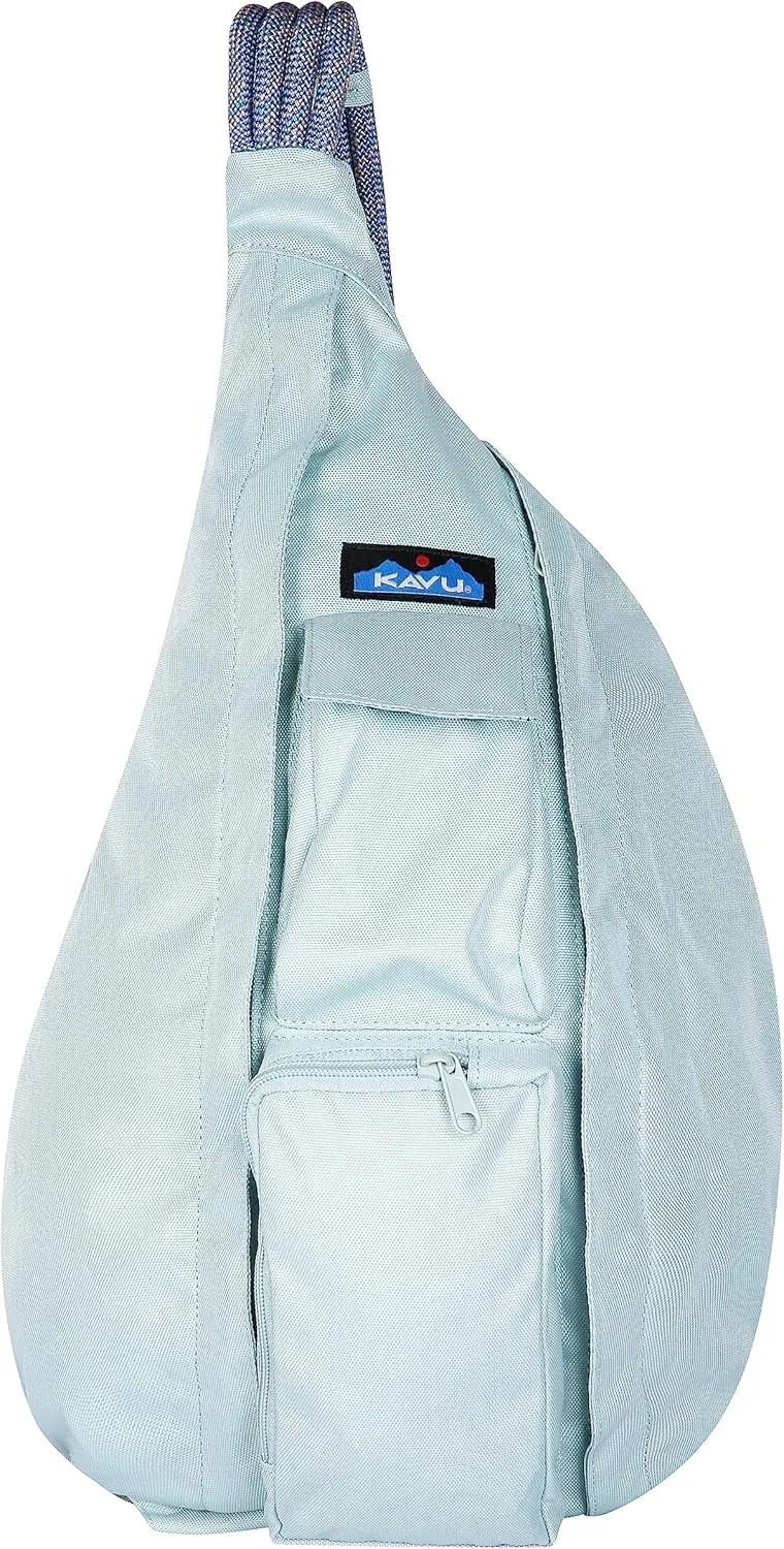 KAVU Original Rope Sling Bag with Adjustable Rope Shoulder Strap - Cool Aqua