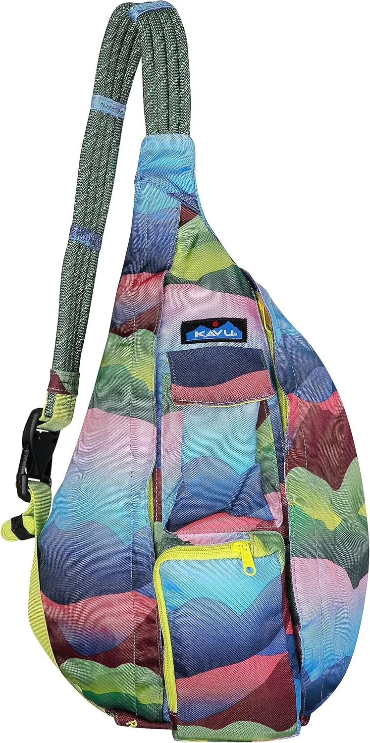 KAVU Original Rope Sling Bag with Adjustable Rope Shoulder Strap - Mountain Fade