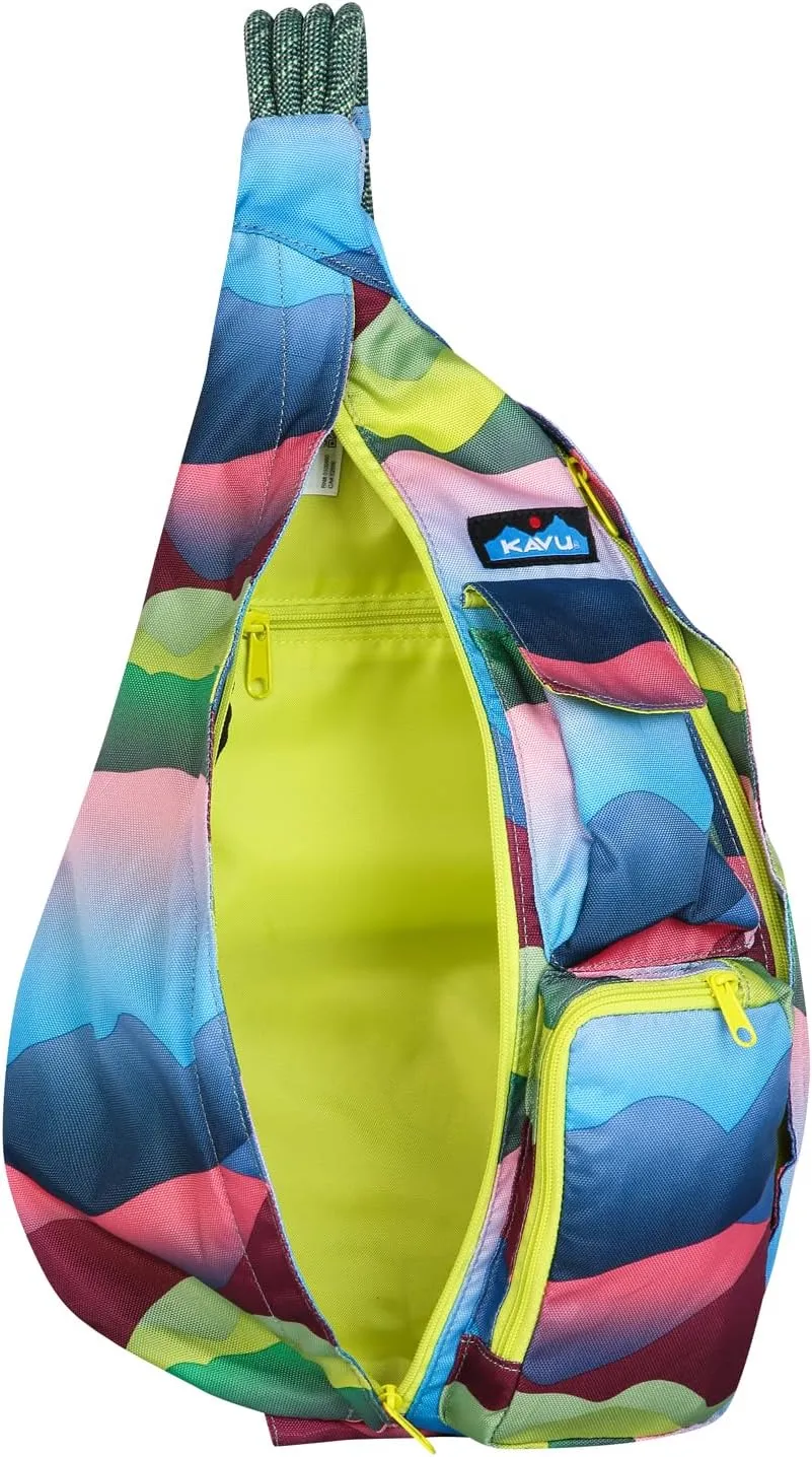 KAVU Original Rope Sling Bag with Adjustable Rope Shoulder Strap - Mountain Fade