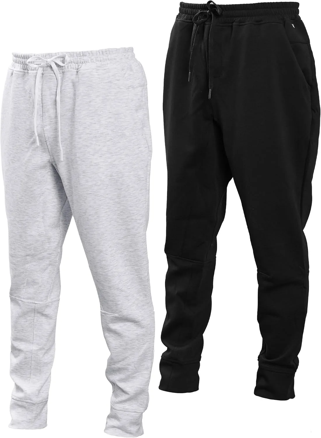 Kenneth Cole REACTION Stretch Scuba Knit Tapered Sweatpants for Men 2-Pack, Active Mens Joggers with Pockets, 2-Pack