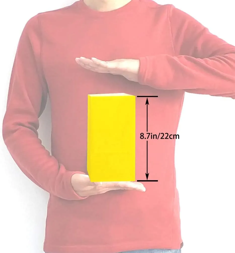 KEYYOOMY Small Bright Color Paper Bags Yellow Party Favor Bags Party Goodie Bag Paper Lunch Bag (Yellow, 50 CT, 4.7 X 2.4 X 8.7 In)