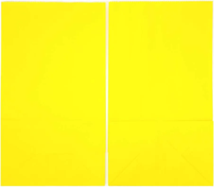 KEYYOOMY Small Yellow Paper Bags Yellow Party Goodie Bags Party Favor Bag Paper Lunch Bag (100 CT, 4.7x2.4x8.7 In)