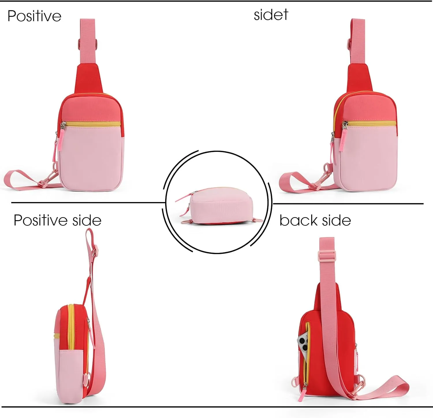 Kids Crossbody Small Sling Bag Bag Girls Fanny Pack Colorblock Belt Bag Cute Backpack Purse Chest Bag for Girls Gifts
