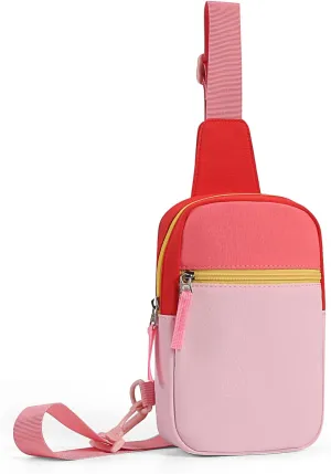 Kids Crossbody Small Sling Bag Bag Girls Fanny Pack Colorblock Belt Bag Cute Backpack Purse Chest Bag for Girls Gifts