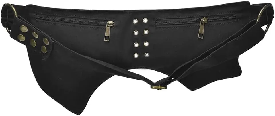 KPYWZER Cotton Fanny Pack for Women Bum Waist Bag Renaissance Faire Festival Lace Hip Belt Money Bag Womens Travel Outdoors Sports Workout Travelling Black