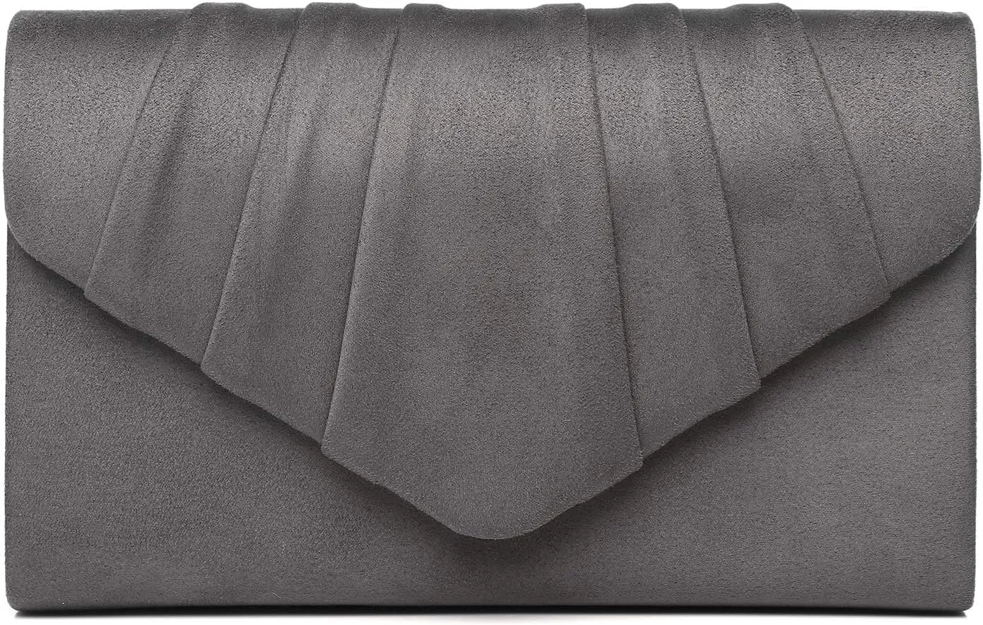 Labair Women's Evening Handbags Pleated Suede Evening Bag Velvet Clutch Bag Wedding Bridal Formal Purse.