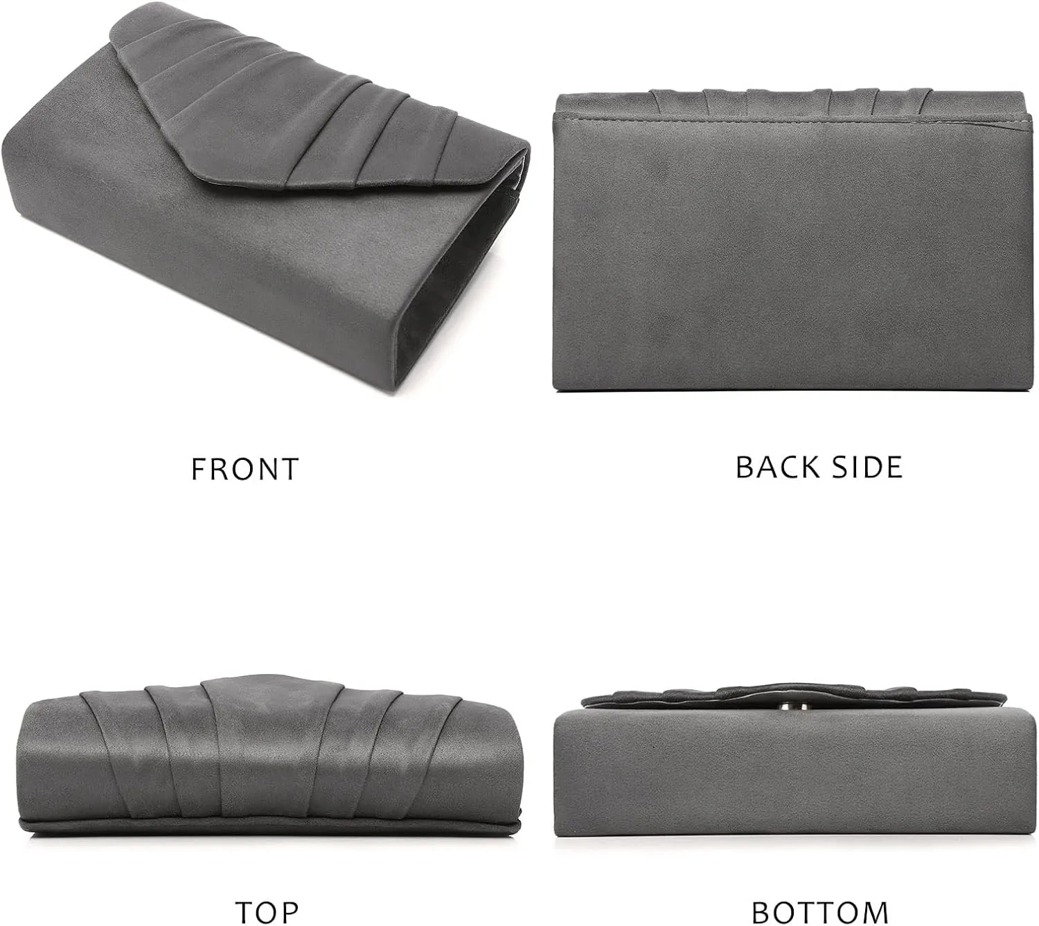 Labair Women's Evening Handbags Pleated Suede Evening Bag Velvet Clutch Bag Wedding Bridal Formal Purse.