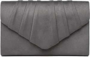 Labair Women's Evening Handbags Pleated Suede Evening Bag Velvet Clutch Bag Wedding Bridal Formal Purse.