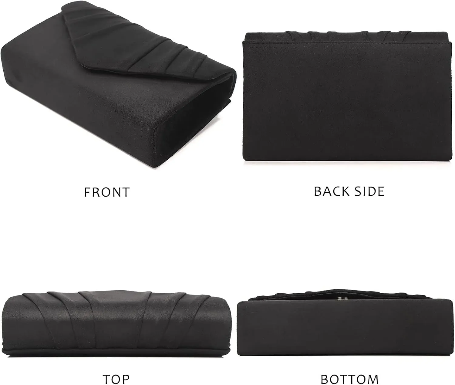 Labair Women's Evening Handbags Pleated Suede Evening Bag Velvet Clutch Bag Wedding Bridal Formal Purse.
