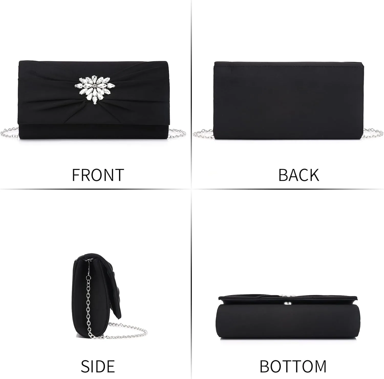 Labair Women's Evening Handbags Pleated Suede Evening Bag Velvet Clutch Bag Wedding Bridal Formal Purse.