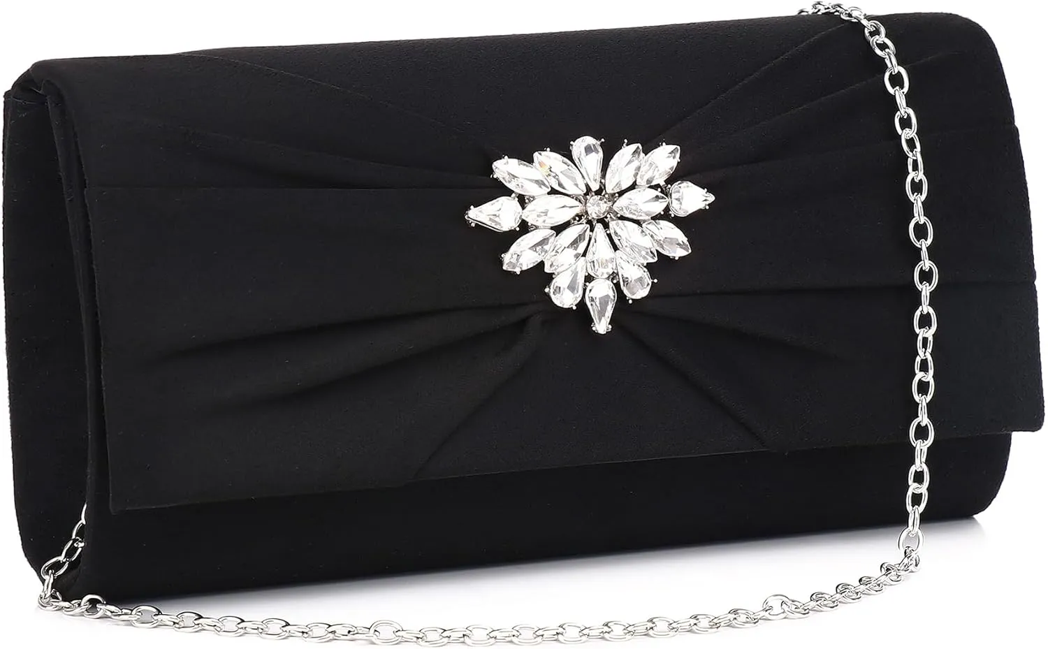 Labair Women's Evening Handbags Pleated Suede Evening Bag Velvet Clutch Bag Wedding Bridal Formal Purse.