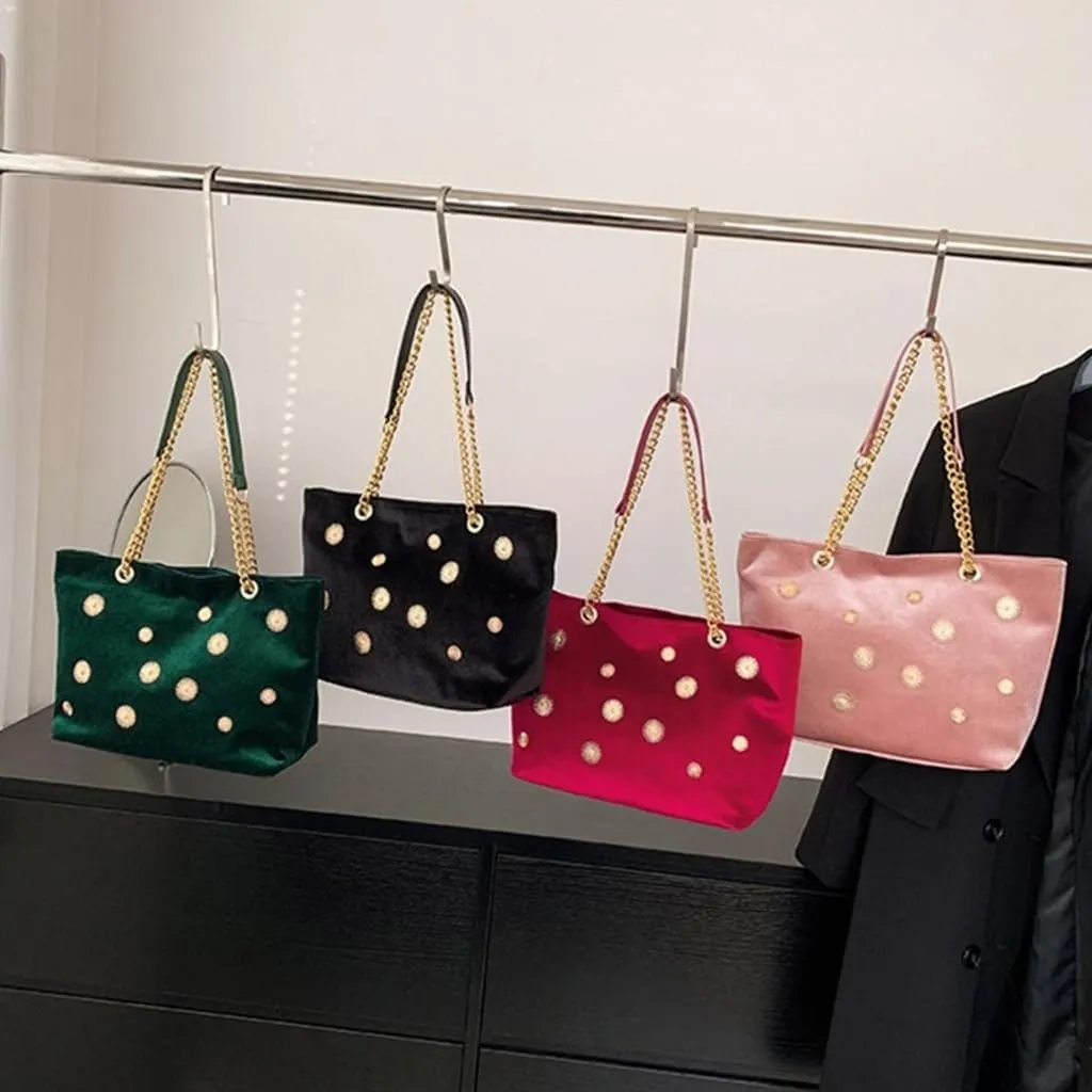 Lady Shoulder Bag Velvet Shoulder Purse Bag Handbag Women Clutch Bag Phone Wallet Purse Velvet Shoulder Bag Handbag