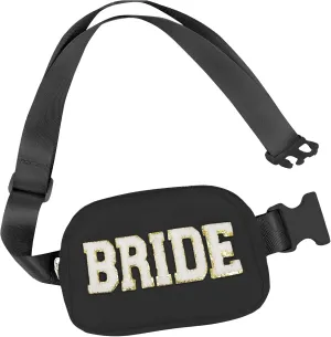 Lamyba Bachelorette Gifts for Bride Fanny Pack, Bride to be Gifts for Bridal Shower Party Wedding day, Belt Bag for Bride with Adjustable Strap, Waterproof Crossbody Waist Bag, Black