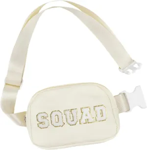 Lamyba Bachelorette Party for Bridesmaid Gifts, Maid of Honor Gifts for Bridal Shower Party Wedding day, Squad Fanny Pack for Bachelorette Party Favors Decorations, Beige Belt Crossbody Bag