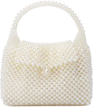Lanpet Women Pearl Clutch Bag Beaded Evening Bag Wedding Clutch Women Evening Wedding Party Bridal Handbag