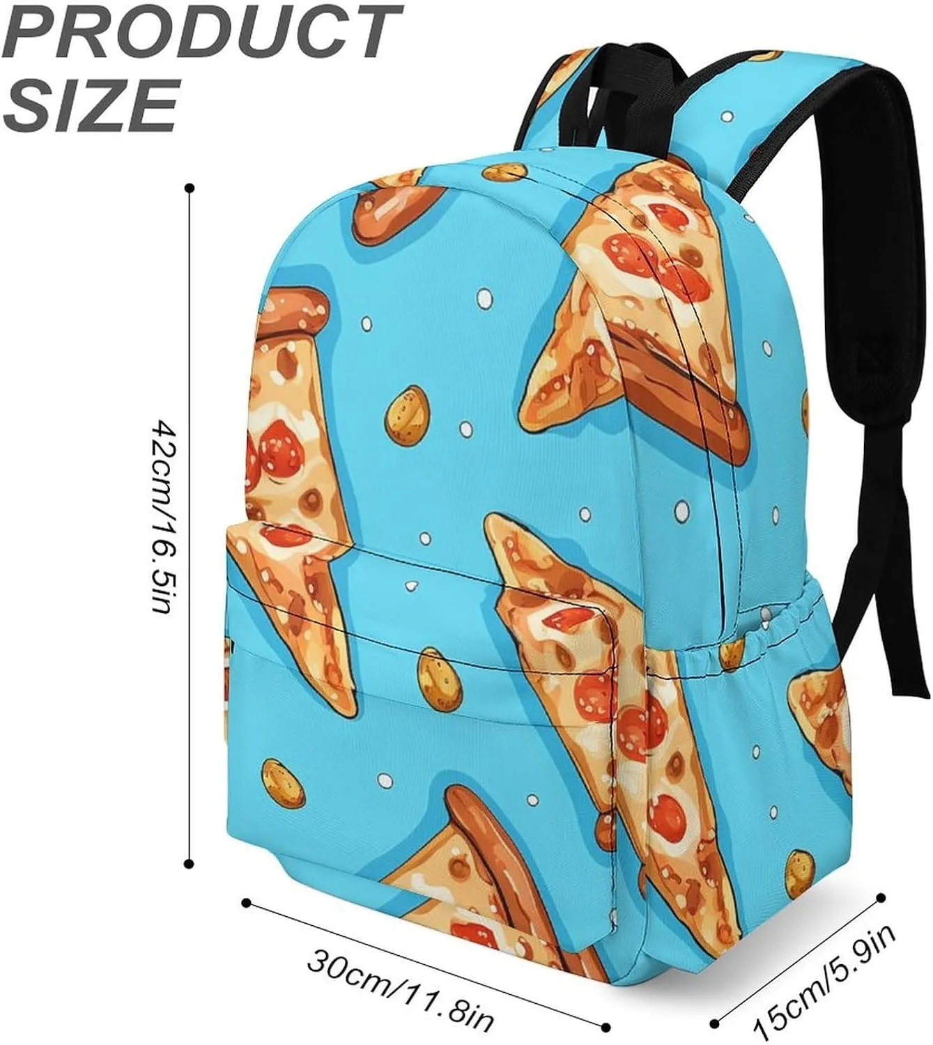 Laptop Backpack for Women Men Daypack Waterproof Light Blue Pizza Slice Computer Bag Business Work Bag for Travel
