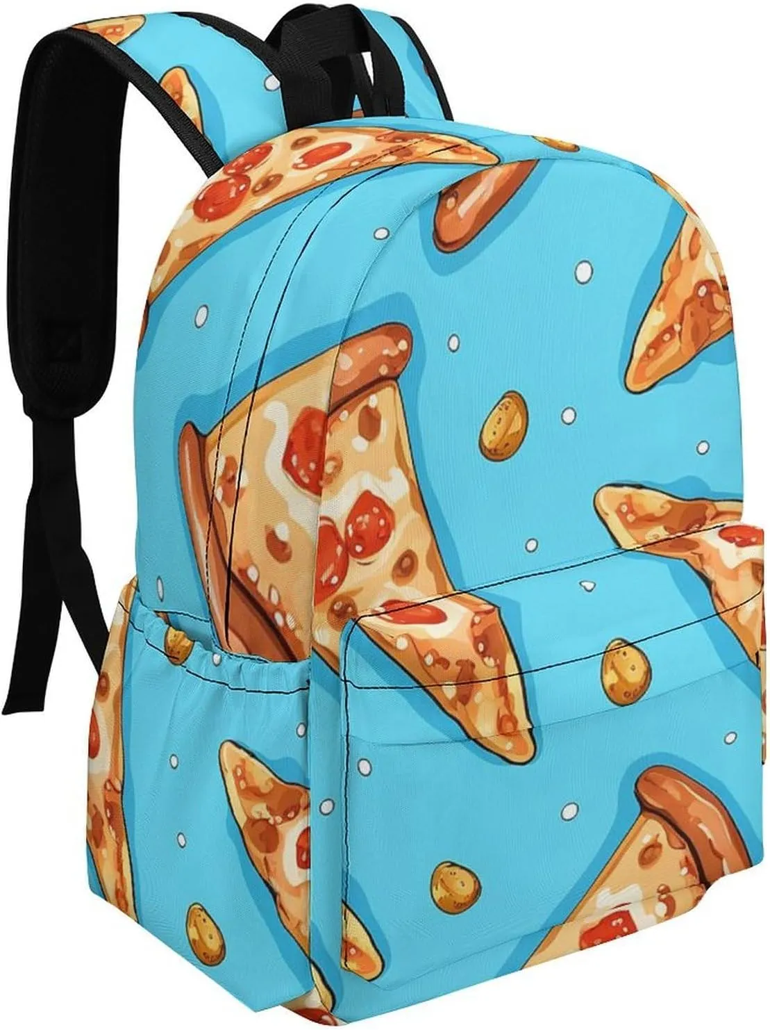 Laptop Backpack for Women Men Daypack Waterproof Light Blue Pizza Slice Computer Bag Business Work Bag for Travel