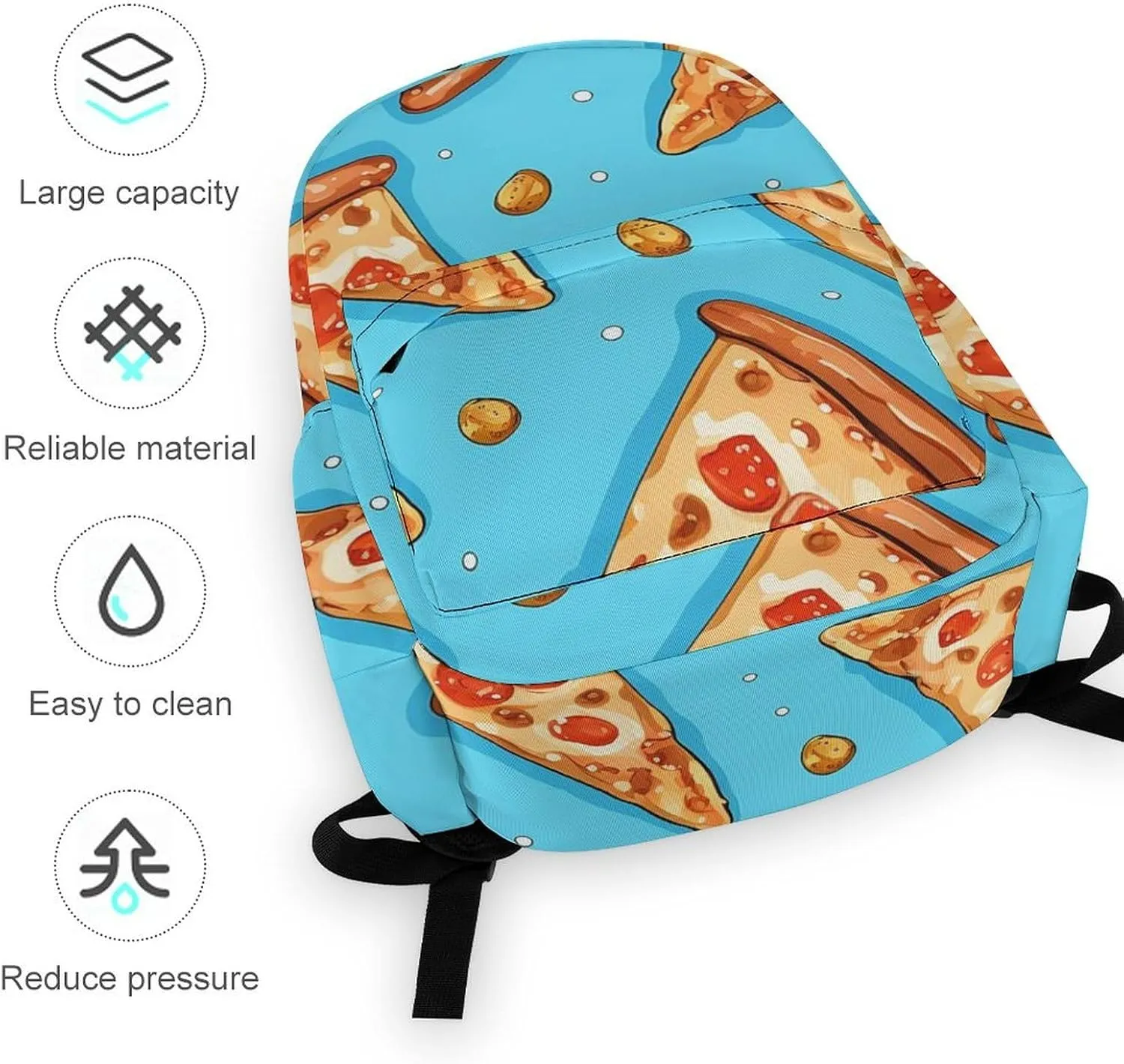 Laptop Backpack for Women Men Daypack Waterproof Light Blue Pizza Slice Computer Bag Business Work Bag for Travel