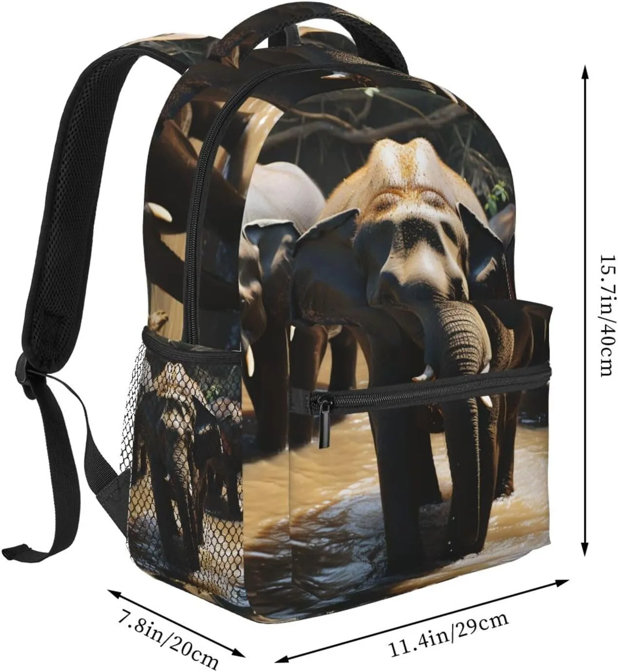 Laptop Backpack Lightweight Daypack for Men Women Elephant drinking water Backpack Laptop Bag for Travel Hiking