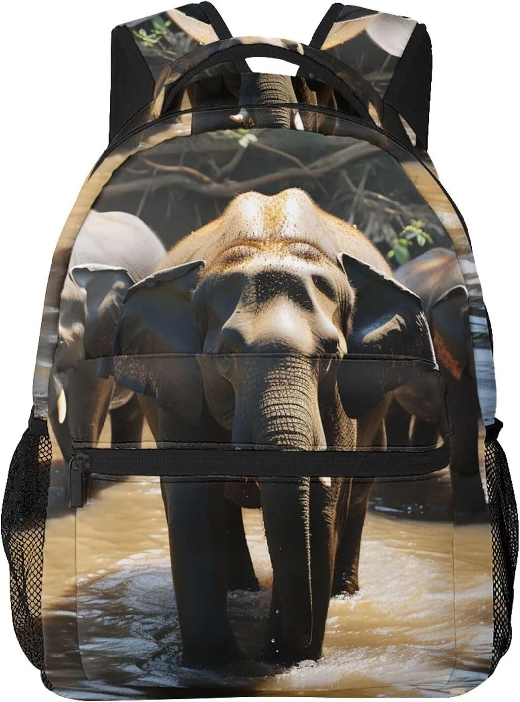 Laptop Backpack Lightweight Daypack for Men Women Elephant drinking water Backpack Laptop Bag for Travel Hiking