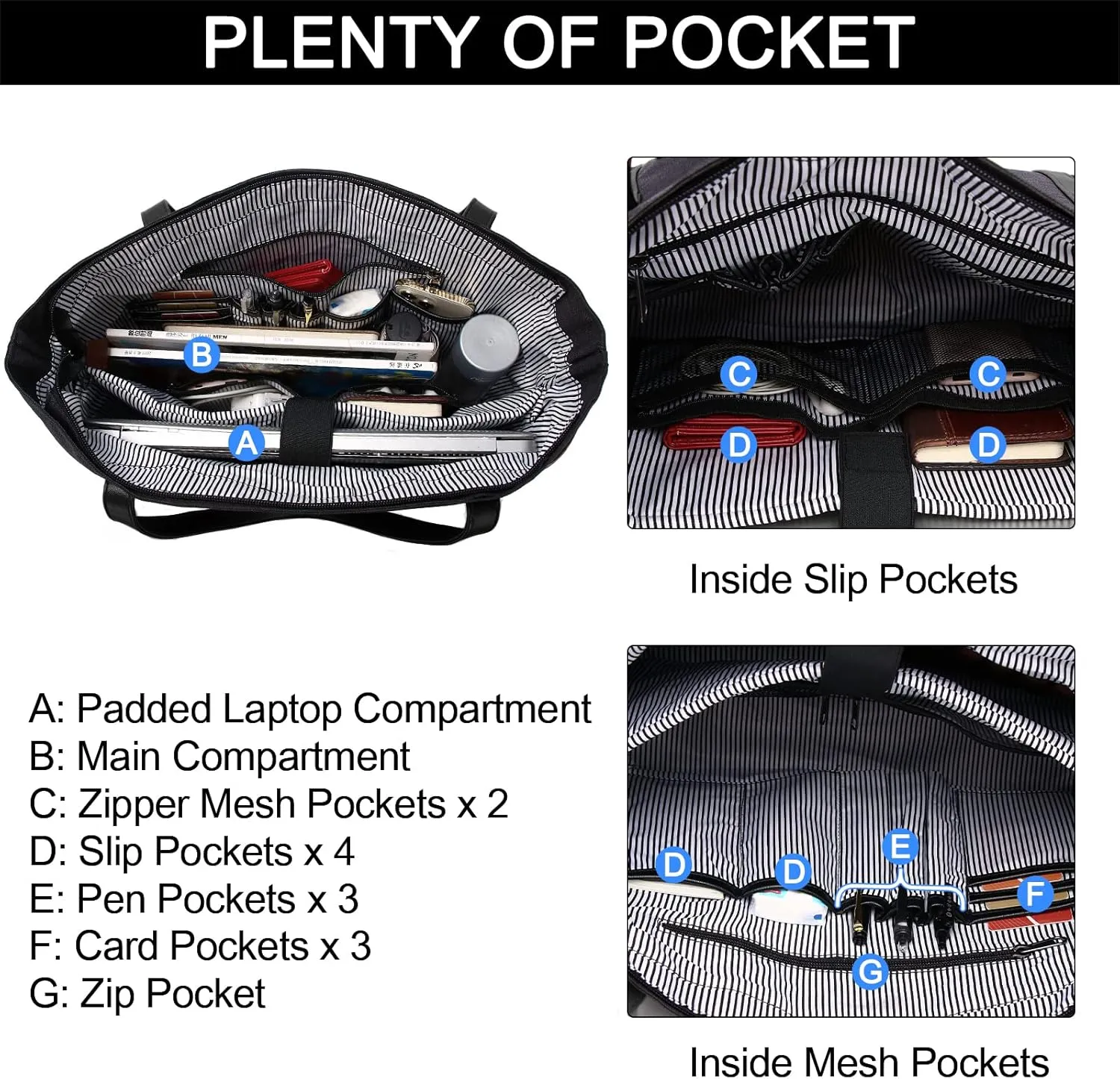 Laptop Bag for Women,ChaseChic Waterproof Classic Teacher's Tote Bag 15.6in Computer Work Bags for Women with Luggage Strap