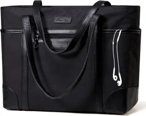 Laptop Bag for Women,ChaseChic Waterproof Classic Teacher's Tote Bag 15.6in Computer Work Bags for Women with Luggage Strap